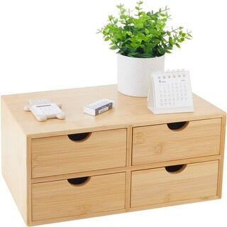 Bamboo Desk Organizer with 4 Drawers Makeup - Bed Bath & Beyond - 39310866