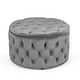 preview thumbnail 12 of 22, Adeco Round Storage Ottoman Button Tufted Footrest Stool Bench