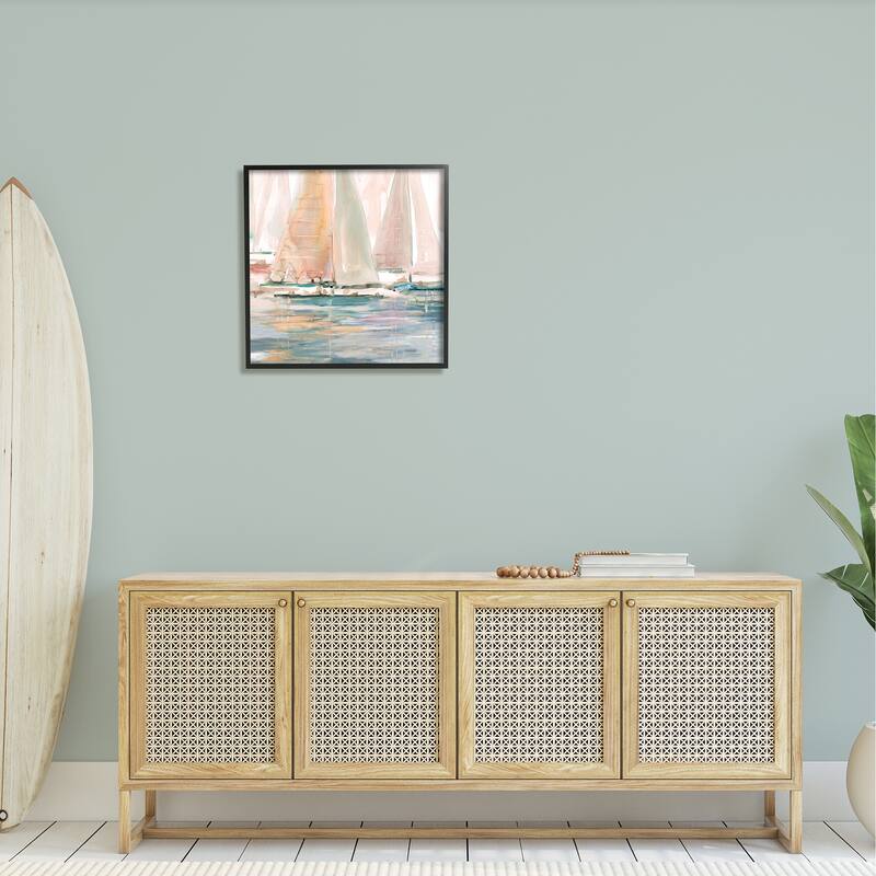 Stupell Warm Sunlit Sailboats Reflection Ocean Water Surface Framed Wall Art, Design by Carol Robinson