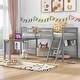 preview thumbnail 1 of 16, Multi-function Sturdy Wooden Twin Size Loft Bed With Removable Desk and Cabinet Grey