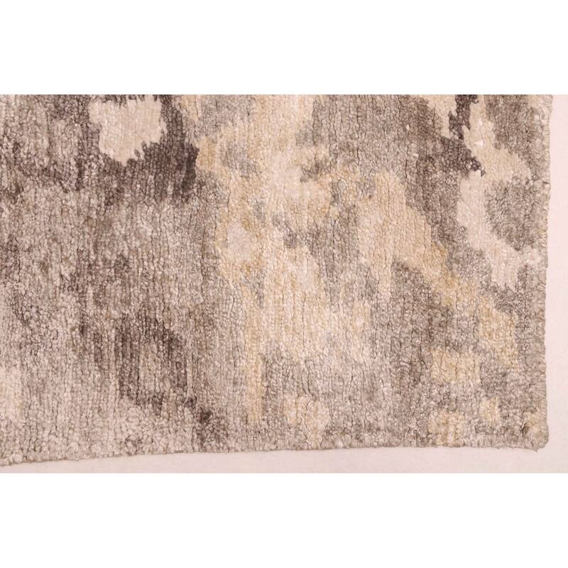 ECARPETGALLERY Hand-knotted Legacy Grey, Light Khaki Silk Rug - 5'8 x 7'9