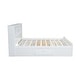 preview thumbnail 12 of 11, King Size Wood Platform Kids Bed Frame with Multi-functional Storage Headboard, USB Ports & 2-Drawers, Solid Wood Frame, White