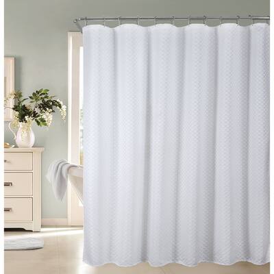Ellen Tracy Diamond Matelasse Shower Curtain in White