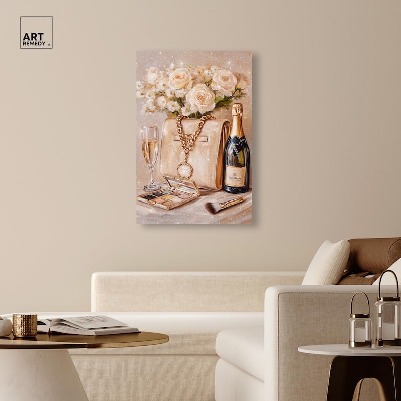 Make Up Drinks and Glam Canvas by Art Remedy, Gallery Wrapped