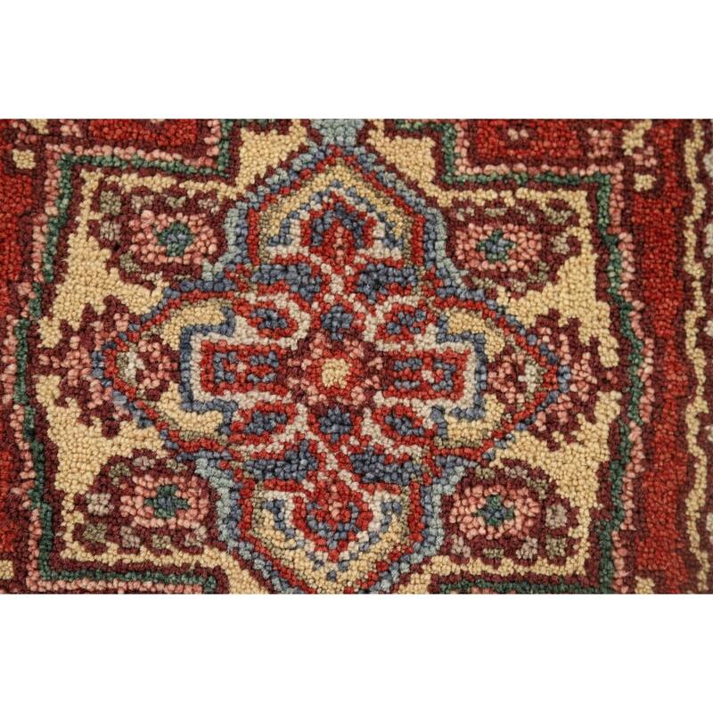 Geometric Heriz Serapi Oriental Accent Rug Hand-Knotted Wool Carpet - 2'0" x 3'0"
