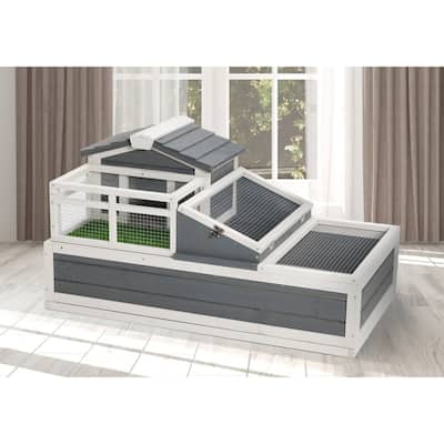 Indoor/Outdoor Wooden Tortoise Enclosure with Ladder
