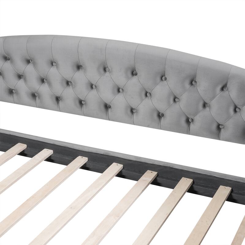 Modern Luxury Tufted Button Daybed, Full, Gray