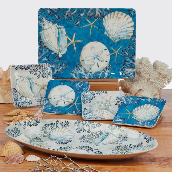 Set of 4 Playa Shells Dinner Plates Certified International