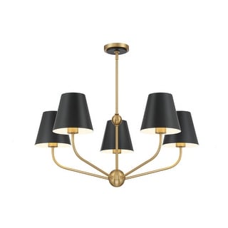 Xavier 5 Light Vibrant Gold + Matte Black Chandelier - Bed Bath & Beyond - 42642785