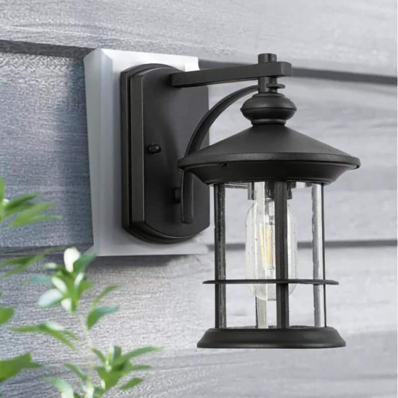 Waterproof Outdoor Hardwired Wall Lantern Sconce with Clear Glass