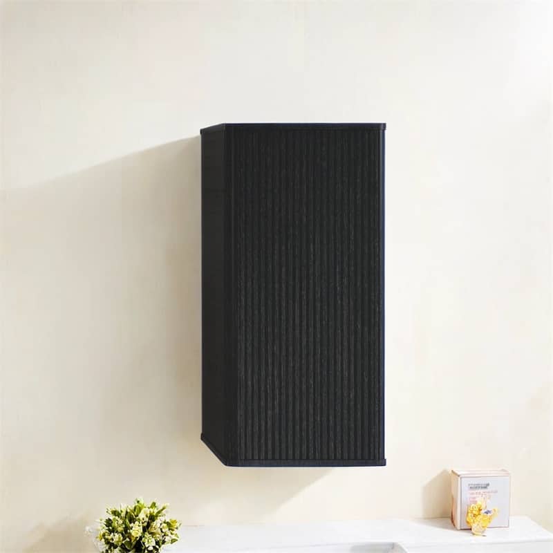 Striped Brushed Floating Bathroom Floating Side Cabinet,Wall-Mounted