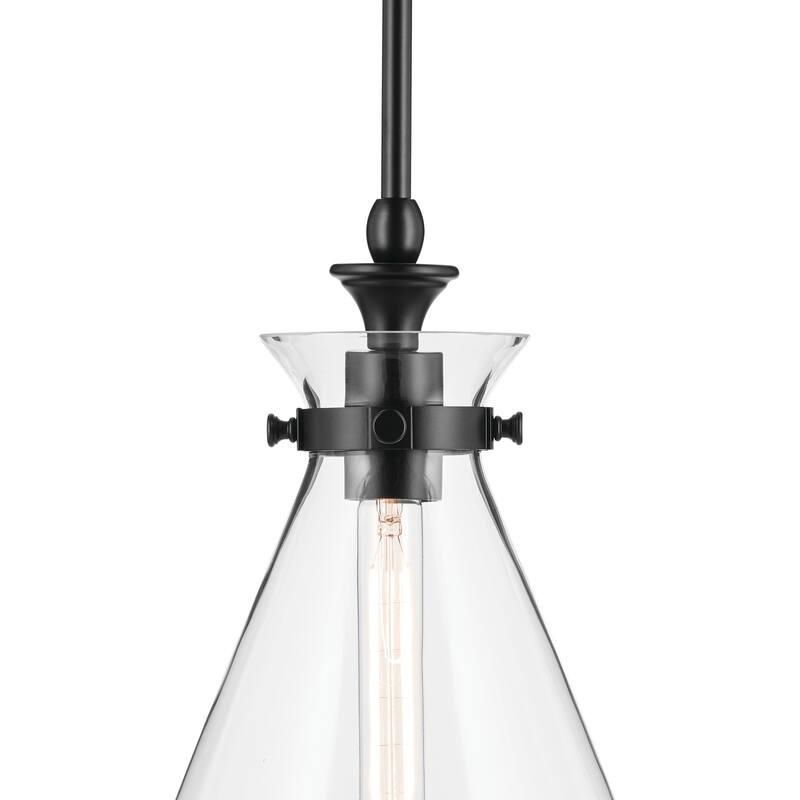 Kichler Lighting Laria 10.5 Inch 1 Light Pendant with Clear Glass in Black