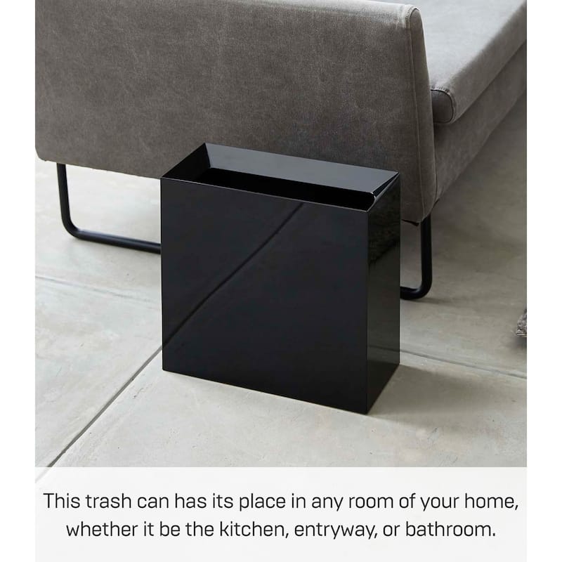 Yamazaki Home Trash Can - Two Styles, ABS Plastic, Wide, 4 gallons, 15 liters