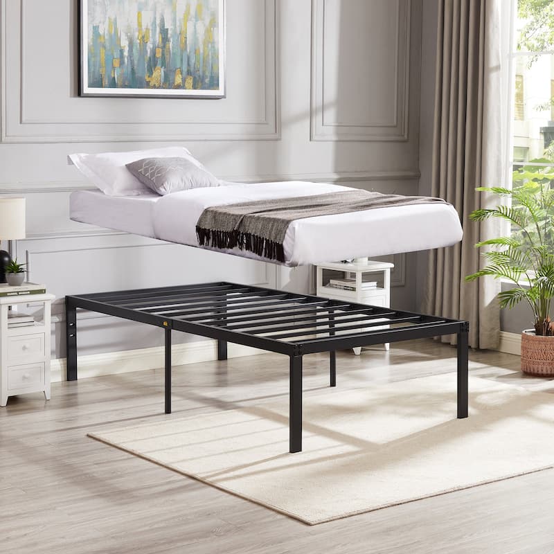 Javlergo 14/16/18 Inch Metal Platform Bed Frame, Heavy Duty Slat Support /No Box Spring Needed
