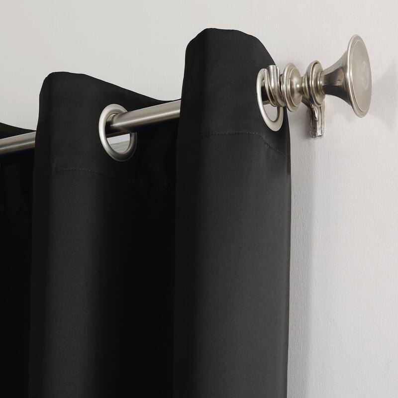 Sun Zero Saxon Energy Saving Blackout Grommet Curtain Panel, Single Panel