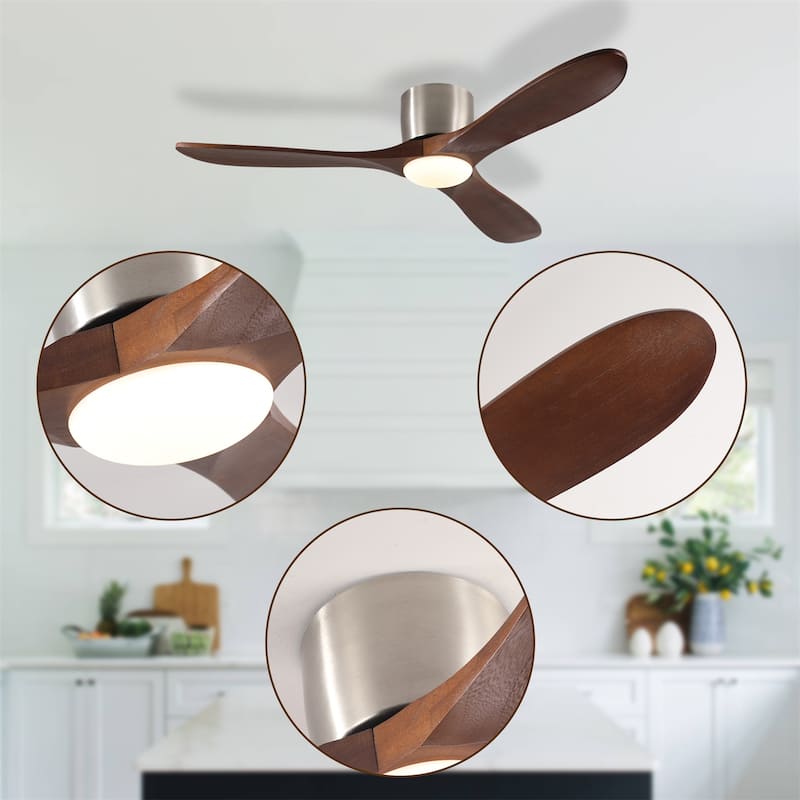 52" Ceiling Fan with Light and Remote Control, Reversible DC Motor