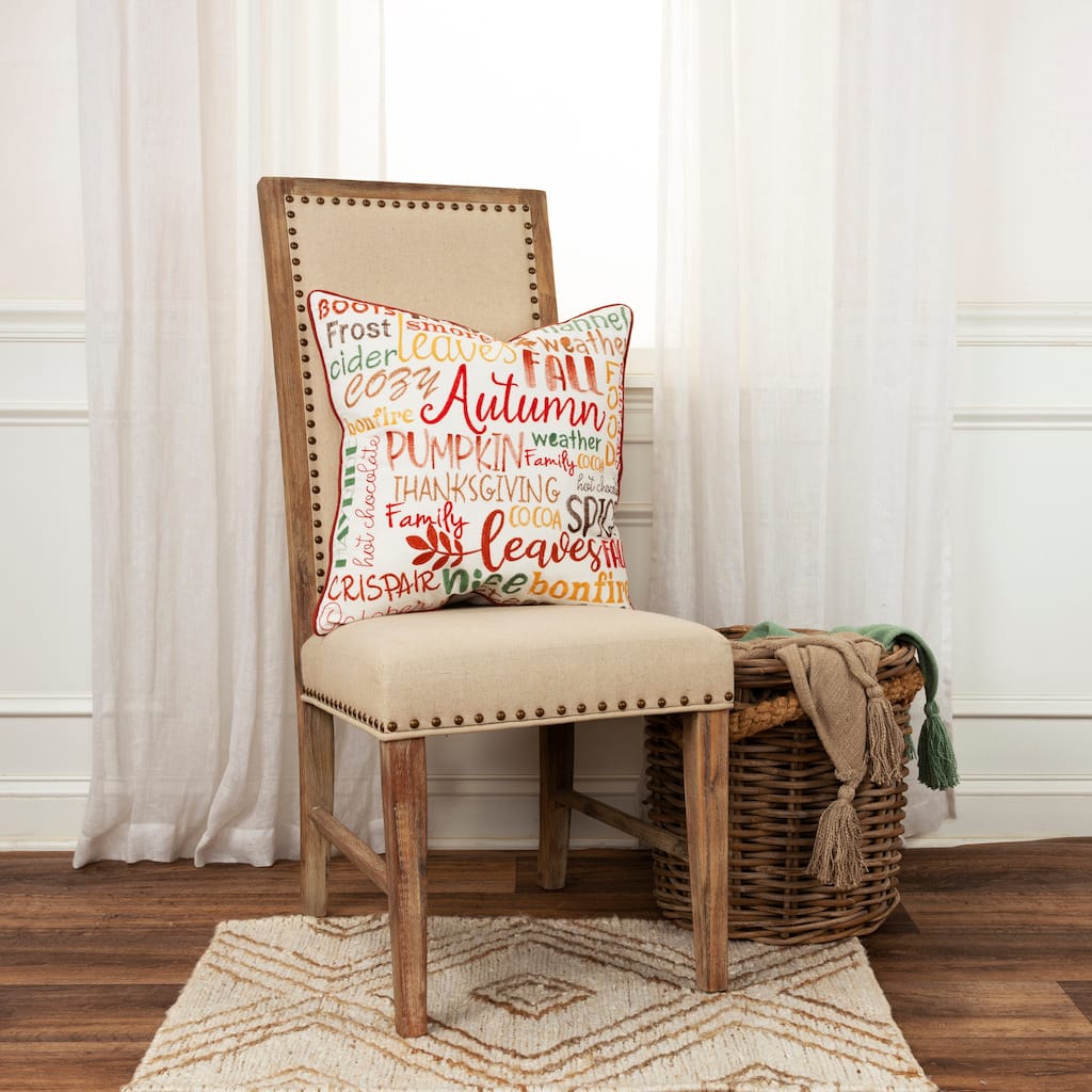 Rizzy Home Autumn Words Throw Pillow