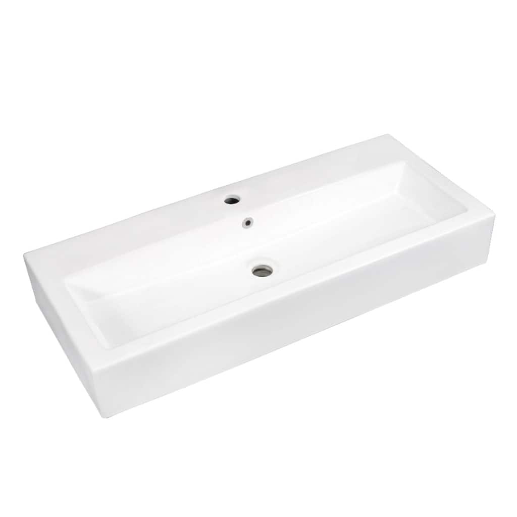Kingston Brass Anne 39-3/8" Vitreous China Vessel Bathroom Sink with 1