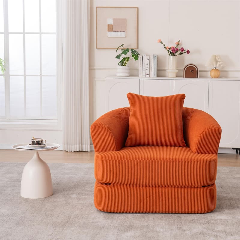 Folding Single Accent Chair Recliner Convertible Sleeper Sofa Bed, Space-Saving Lounge Chair Floor Chair