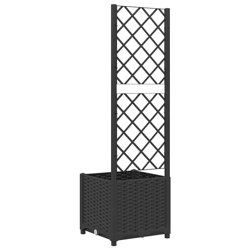 vidaXL Garden Planter with Trellis Plant Pot Flower Box Raised Bed Outdoor PP