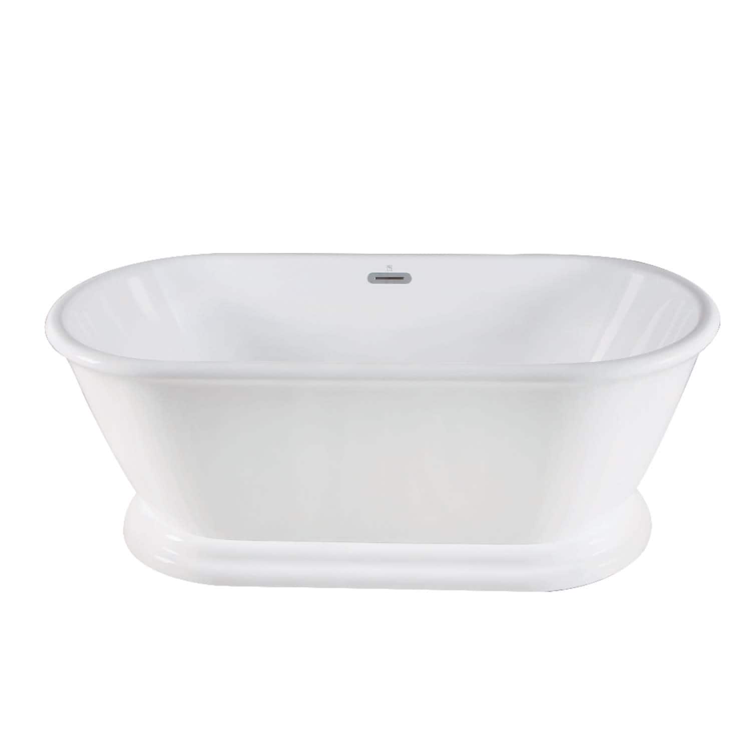 Kingston Brass 66" Pedestal Acrylic Soaking Tub with Center Drain