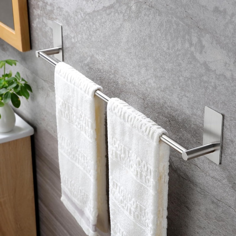 24 inch self-adhesive towel rack, can be stuck on the wall, 304 stainless steel bathroom hardware