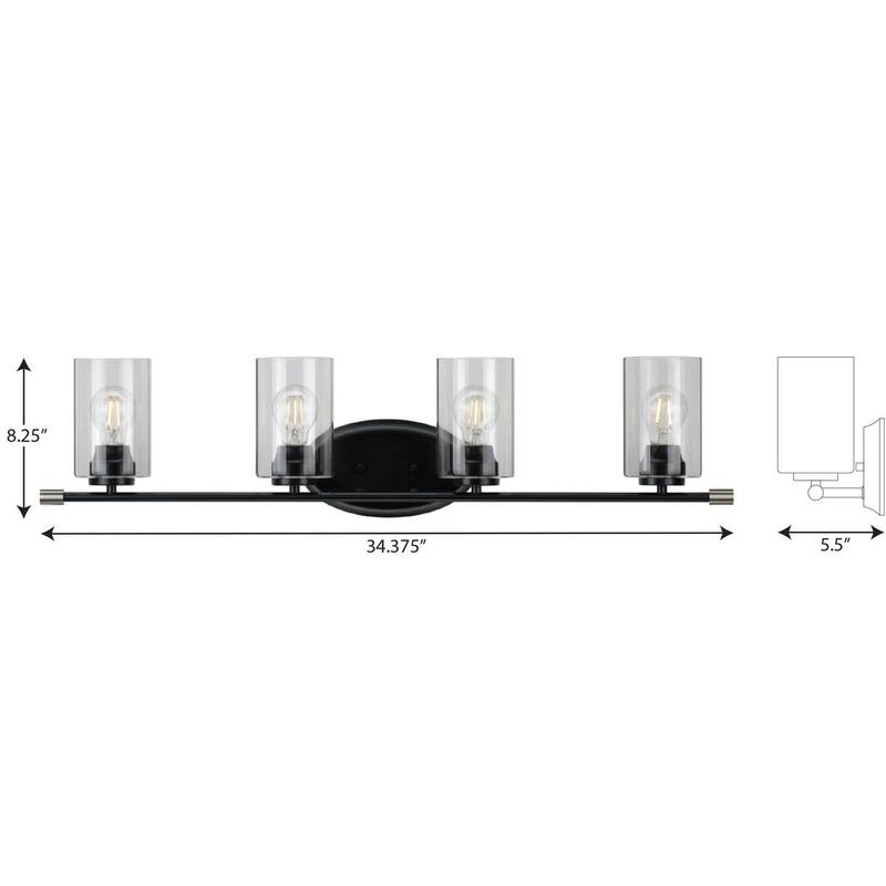 Riley Collection Black Four-Light Bath