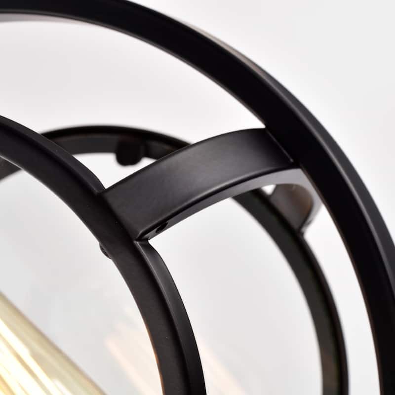 1-light Textured Black/ Burnished Brass Hanging Pendant