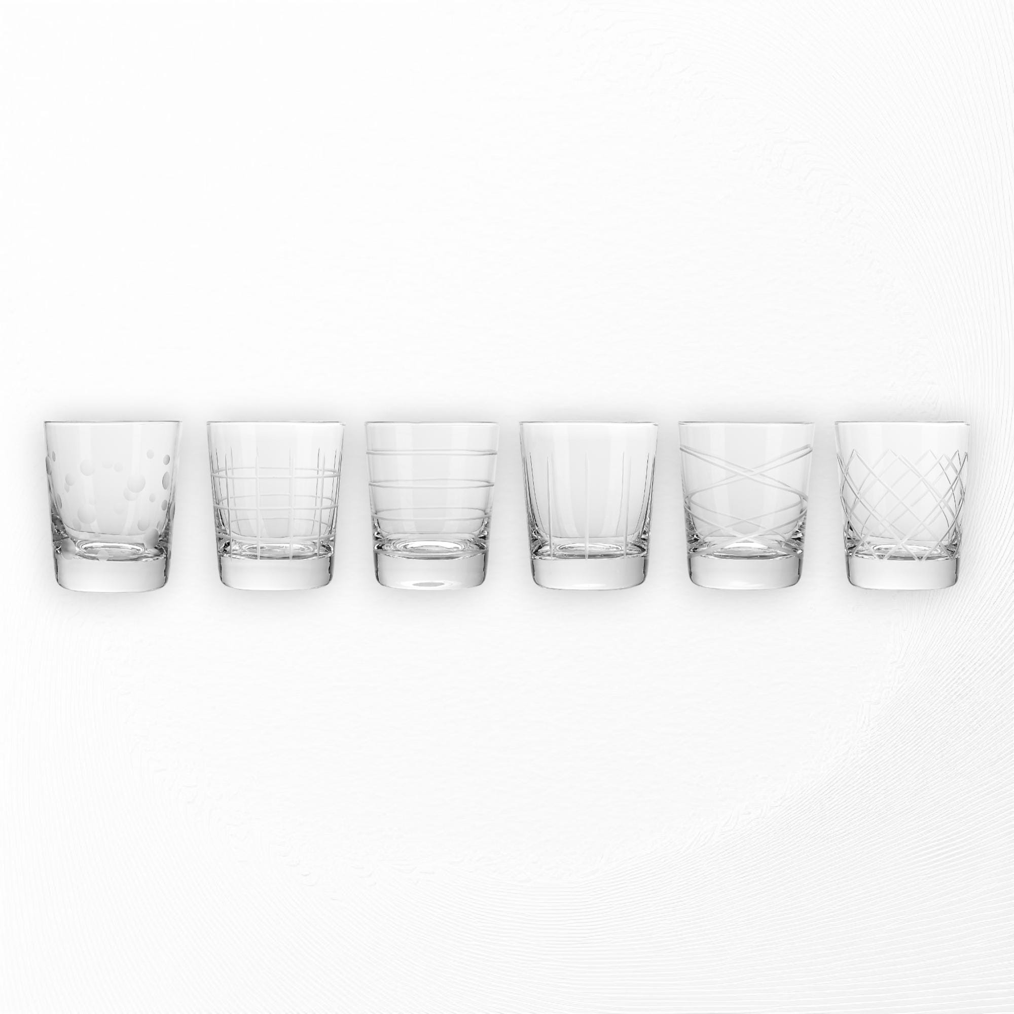 Lorren Home Trends Tall 12 Ounce Drinking Glass-Textured Cut Glass, Set of 6