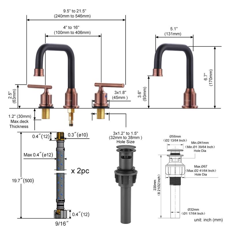 WOWOW Double Handle 8 in. Widespread Bathroom Sink Faucet