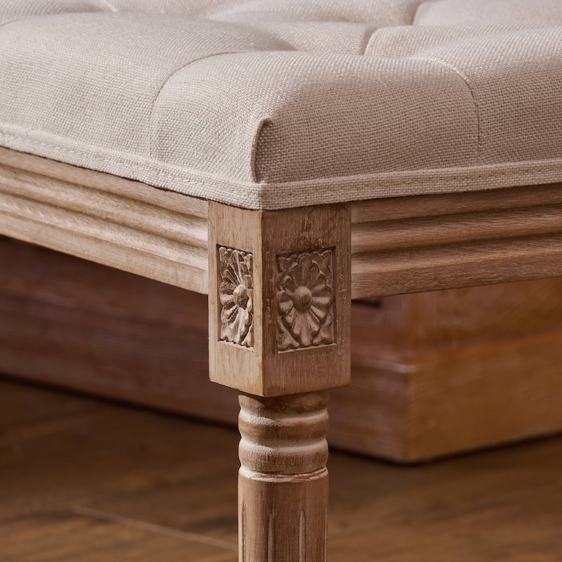 CO-Z French Vintage Upholstered Foot Stool and Vanity Stool