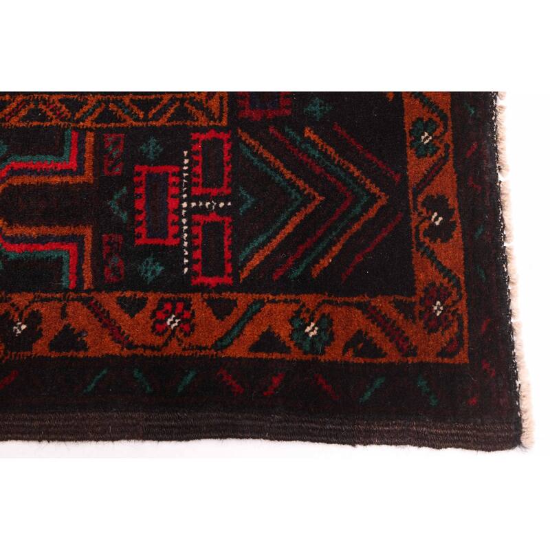 ECARPETGALLERY Hand-knotted Teimani Black, Coral Wool Rug - 3'6 x 6'2