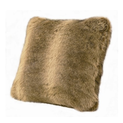 HiEnd Accents Oversized Wolf Faux Fur Throw Pillow, 22"x22"