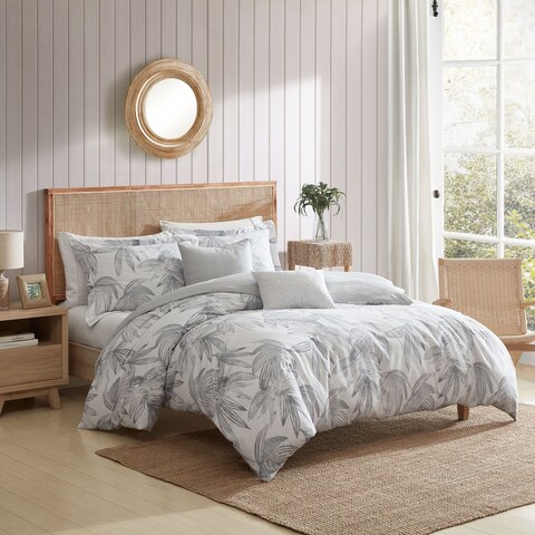 Tommy Bahama Kayo Cotton Grey 5 Piece Duvet Cover Bedding Set