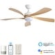 preview thumbnail 48 of 118, Sofucor 45/52 Inch Ceiling Fan with Remote & Lights Quiet DC Motor 5 Blade High CFM Modern Fan 52'' Smart Control(Remote+APP+Voice Control) - White with light wood grain