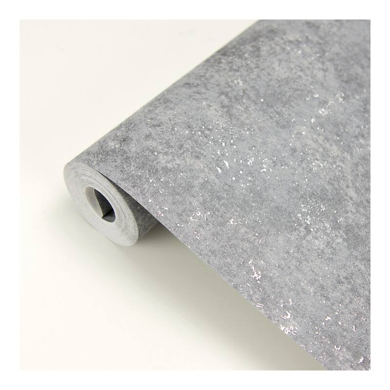 Brewster Drizzle Pewter Speckle Wallpaper - 27.5 x 396 x 0.025