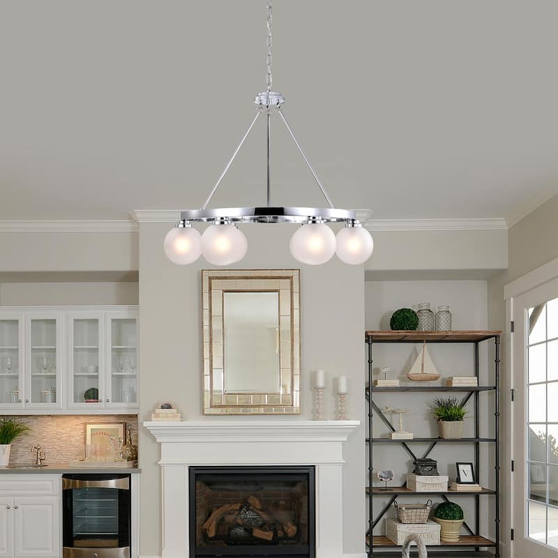 Silvija 26 Inch Moder Wheel Contemporary Style Ceiling Lighted Chandelier Gold Polished Finish 6-Light - N/A