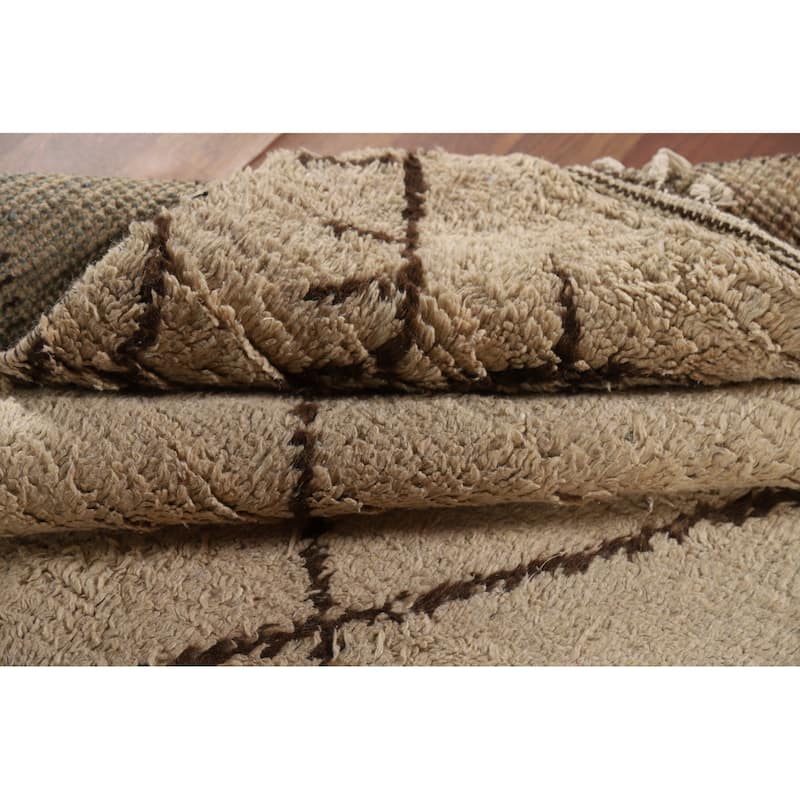 Plush Tribal Moroccan Oriental Area Rug Hand-Knotted Wool Carpet - 5'1" x 8'2"