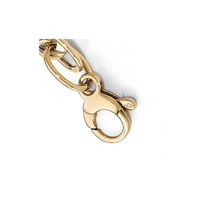 Curata 14k Two Tone Gold Polished Sparkle Cut Fancy Link Bracelet 8 Inch