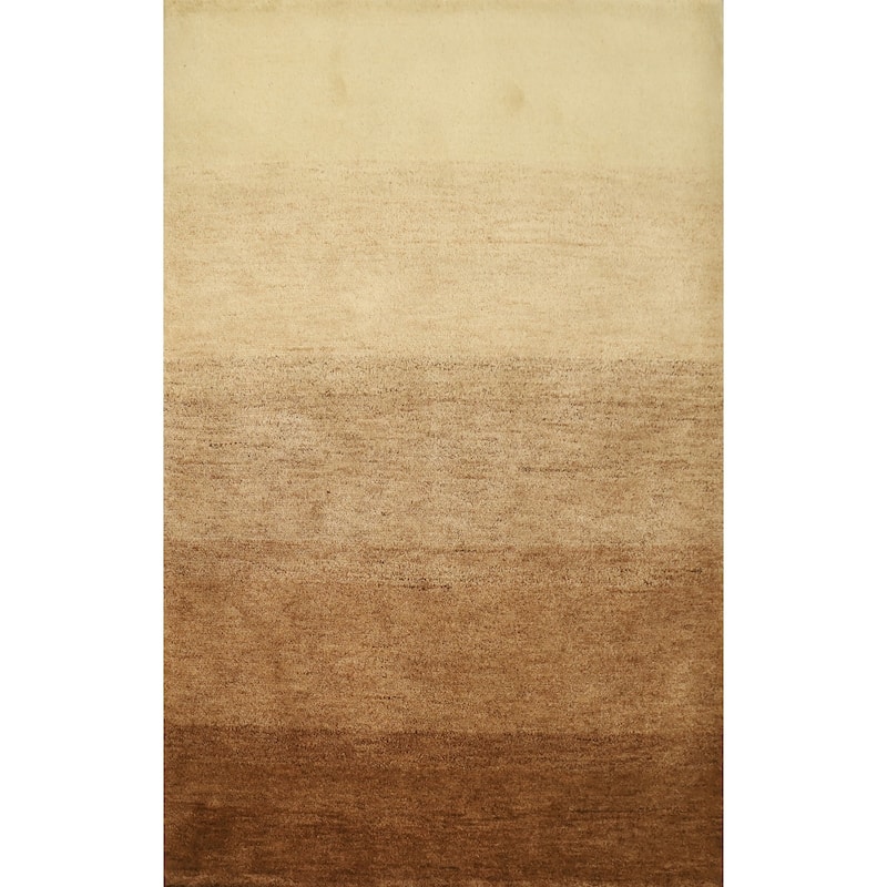 Hand Knotted Oriental 100% Wool Carpet Modern Modern Brown Gabbeh Area Rug - 6' 0'' X 4' 2''