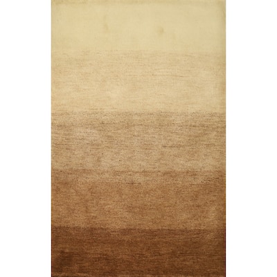 Hand Knotted Oriental 100% Wool Carpet Modern Modern Brown Gabbeh Area Rug - 6' 0'' X 4' 2''
