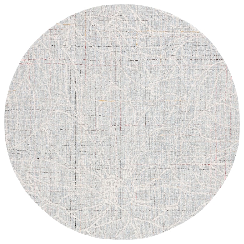 SAFAVIEH Handmade Metro Abha Modern Wool Rug - 6' Round - Blue/Ivory