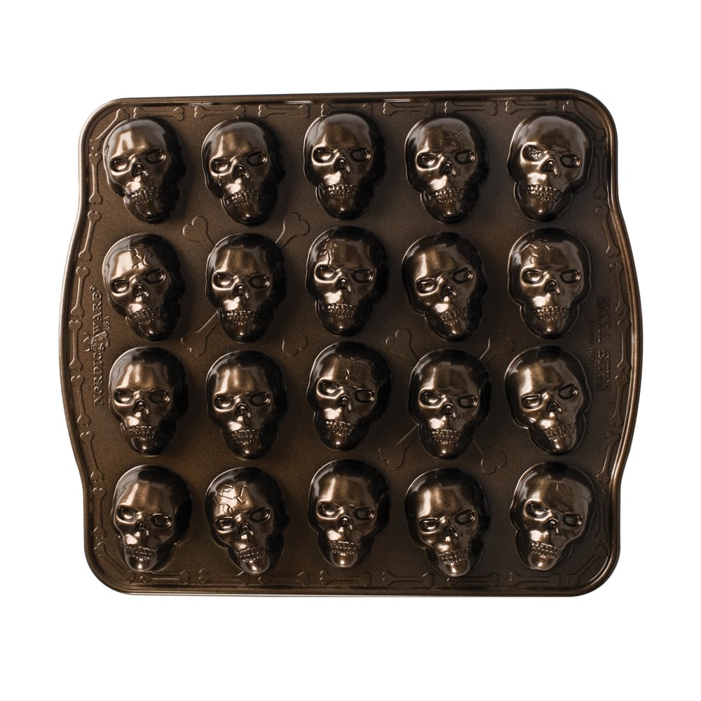 Nordic Ware Skull Bites Cakelet Pan - Brown