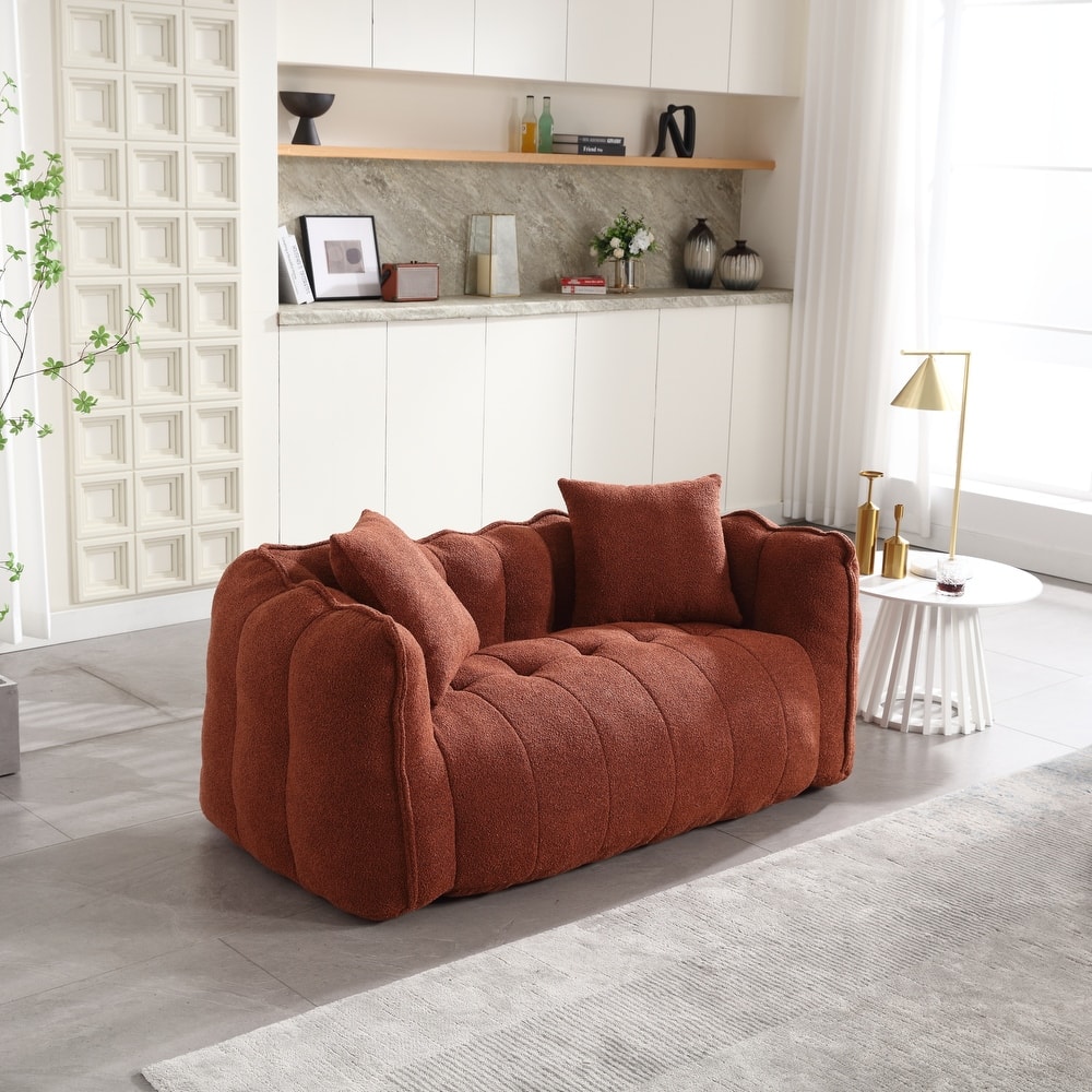 Loveseat Giant Bean Bag Chair, Comfy Lounge Lazy Floor Sofa
