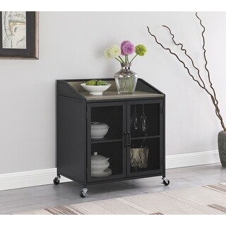 Coaster Furniture Arlette Grey Wash and Sandy Black Wine Cabinet