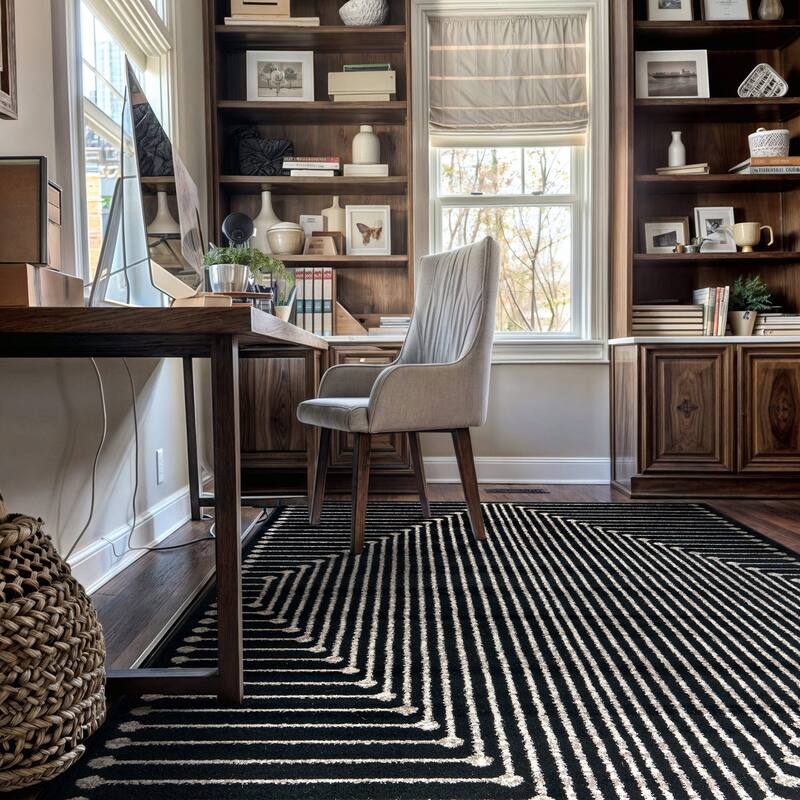 Modern Geometric Durable Area Rug, Pet Friendly for Any Room