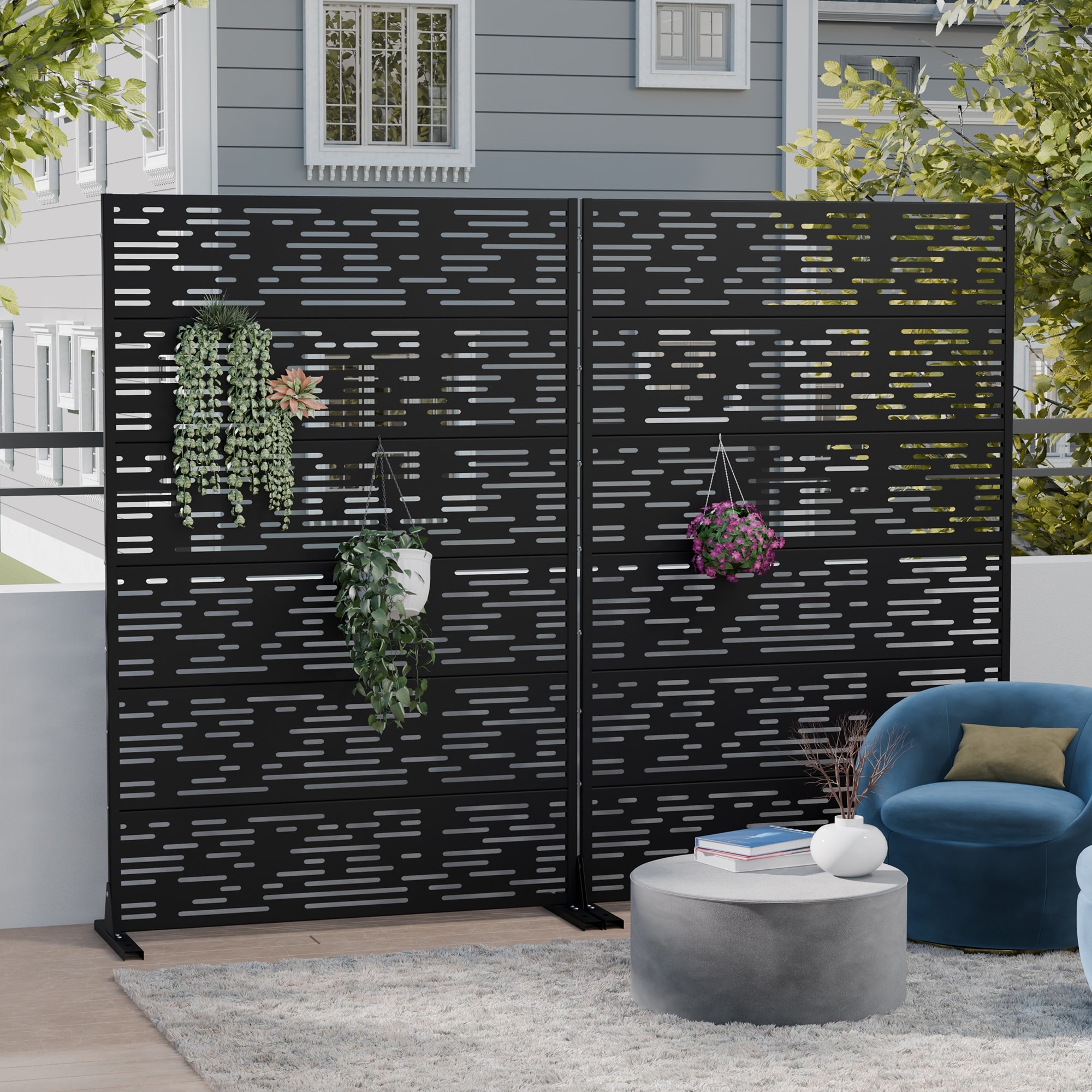 Outdoor Privacy Screen Metal Privacy Screen Panel Free Standing