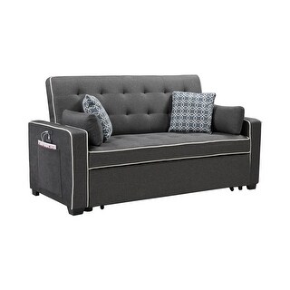 Fabric Sleeper Sofa with 2 USB Charging Ports, Gray - Bed Bath & Beyond ...