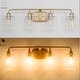 preview thumbnail 9 of 12, Mid-century Modern 4-Light Bathroom Vanity Lights Transitional Wall Sconces with Seeded Glass