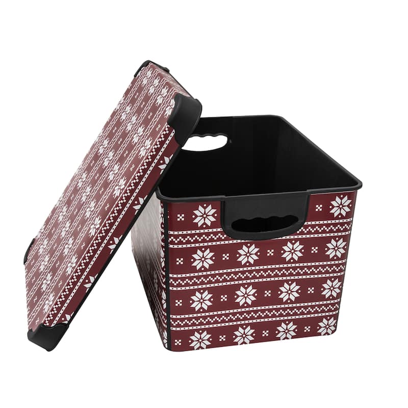 Simplify Checkered Storage Tote Bin